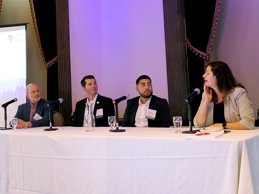 From left: Aleks Mitreski, Brookfield Renewable Energy; Susannah Hatch, Environmental League of Massachusetts; Joanna Troy, Massachusetts Department of Energy Resources; Chris Geissler, ISO New England; and David O'Connor, O'Connor Energy Consulting