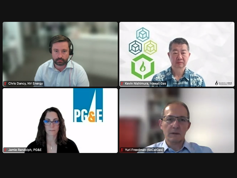 Clockwise from top left: Christopher Dancy, NV Energy; Kevin Nishimura, Hawaii Gas; Yuri Freedman, SoCalGas; and Jamie Randolph, PG&E