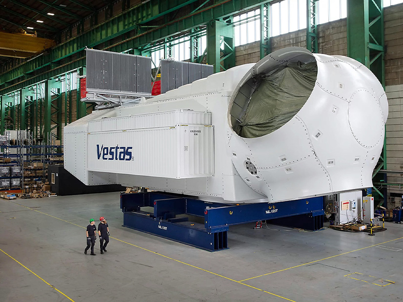 The nacelle for the Vestas' prototype V236-15.0MW turbine is shown in Odense, Denmark.