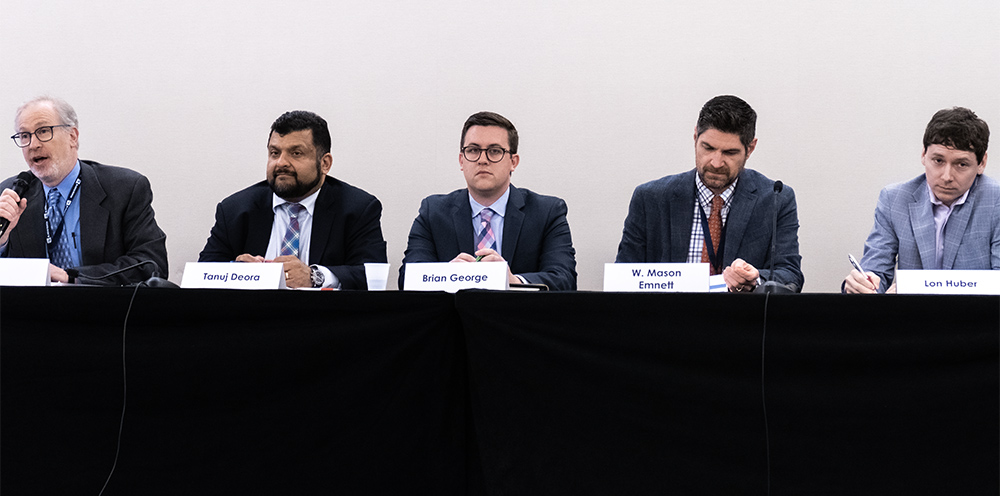 From left: Christina Hayes, ACEG; Kelly Speakes-Backman, Invenergy; Laura Rauch, MISO; former FERC Chair Richard Glick; and EEI’s Kevin Huyler.