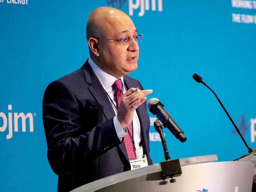 PJM CEO Manu Asthana speaks during the PJM annual meeting on May 1.
