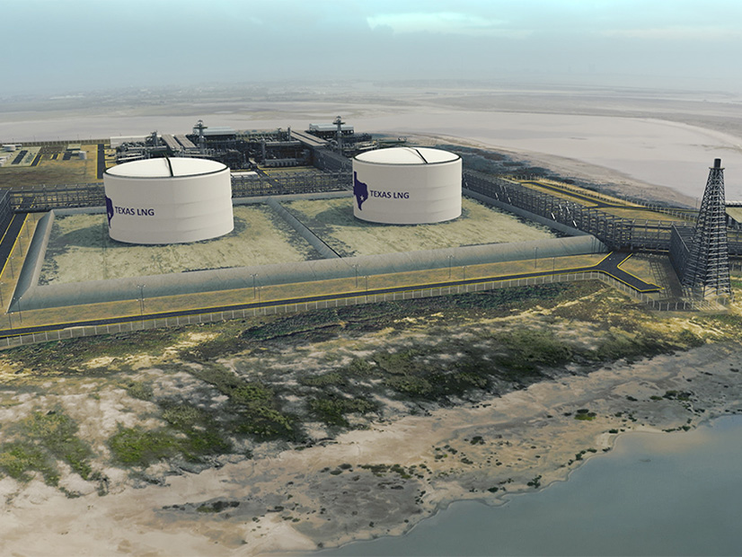 Illustration of the planned Texas LNG facility along the Brownsville Shipping Channel