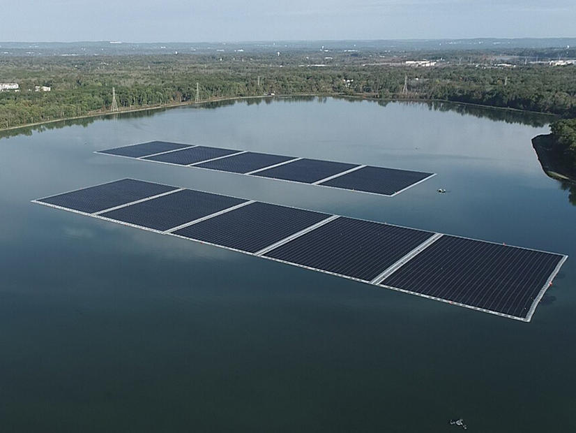 The New Jersey Board of Public Utilities sees the development of floating solar projects such as this 8.9 MW project on a reservoir in Millburn, NJ, as an important element in its solar portfolio.