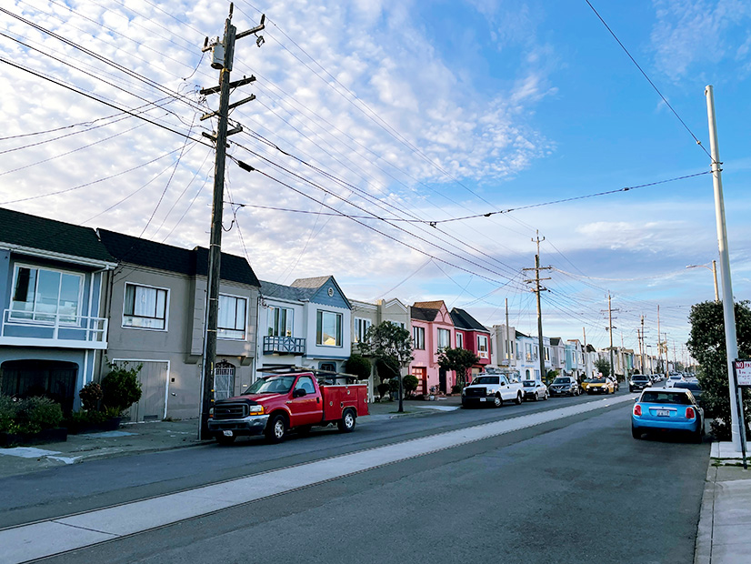 The San Francisco-PG&E fight has centered on distribution, seen here in the city's Sunset District. 