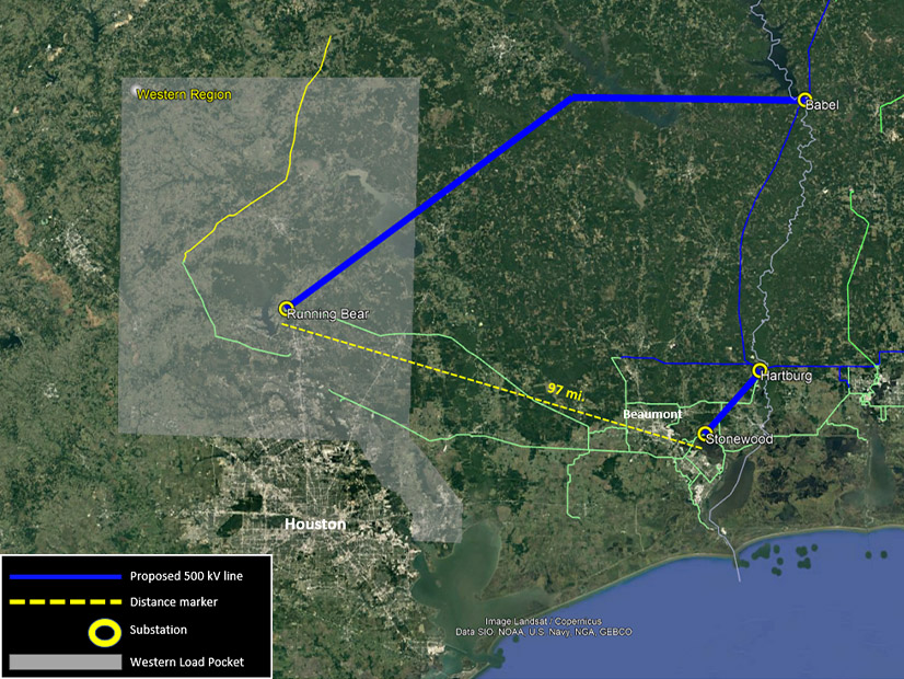 The proposed $1.1 billion, 500-kV baseline reliability project submitted by Entergy Texas under MISO's 2023 transmission planning cycle