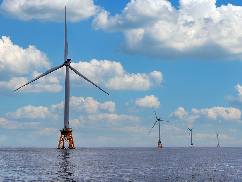 Wind turbines off of Block Island in Rhode Island. 