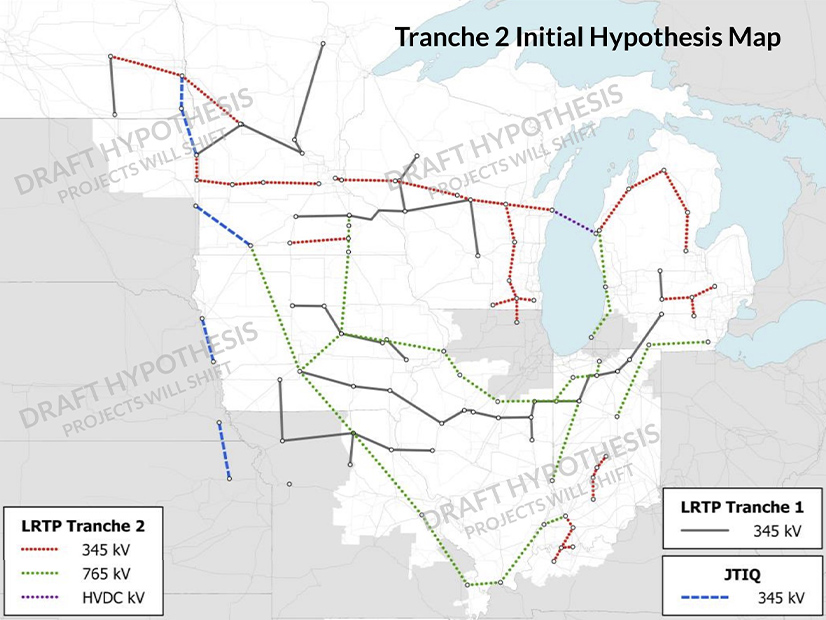 MISO's concept map of the second LRTP portfolio 