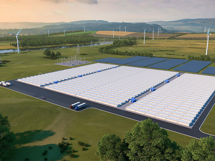 Rendering of battery arrays for renewable energy storage projects at two Xcel Energy coal sites.
