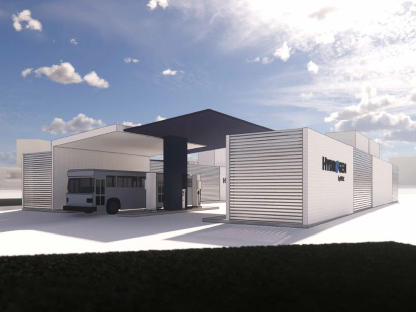 Conceptual drawing of hydrogen fueling station and generation facility