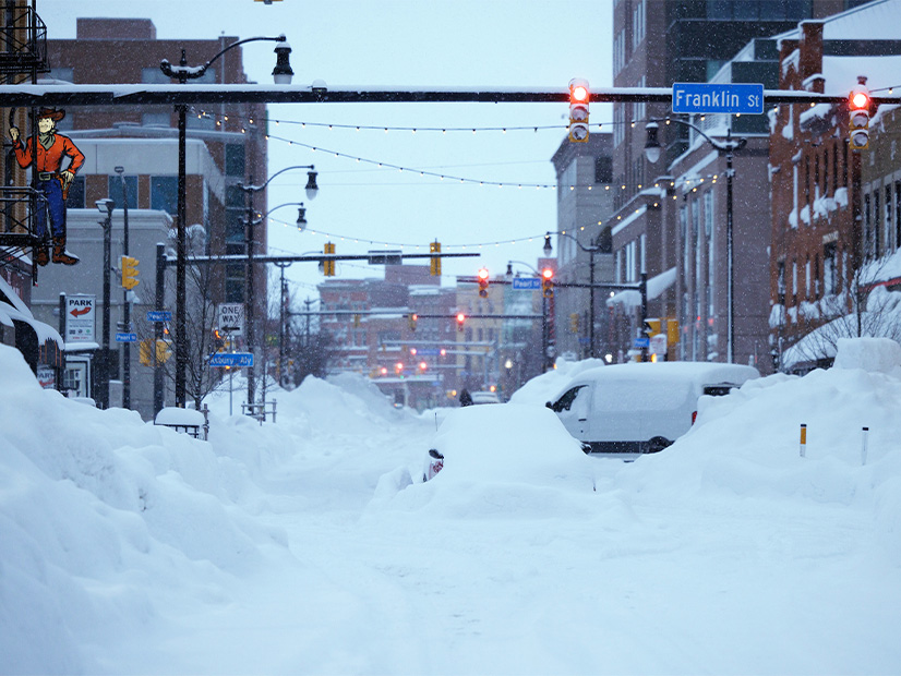 A winter storm blanketed downtown Buffalo, N.Y. on Dec. 26.