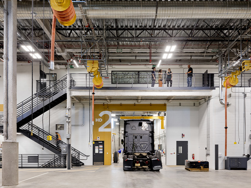 Heavy-duty vehicle testing area in CARB's Southern California headquarters