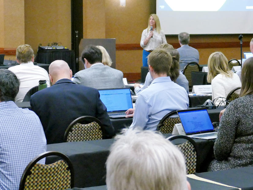 SPP CEO Barbara Sugg addresses western stakeholders during Markets+ meeting in Portland, Ore.
