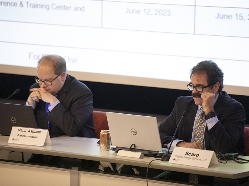 David "Scarp" Scarpignato of Calpine (right) will take over as chair of the PJM Members Committee at its first 2023 meeting from Erik Heinle (left).