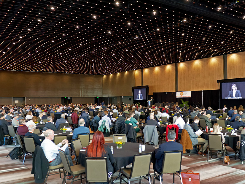 NYSERDA CEO Doreen Harris speaks at the New York Solar Summit on Dec. 13 in Albany, N.Y.