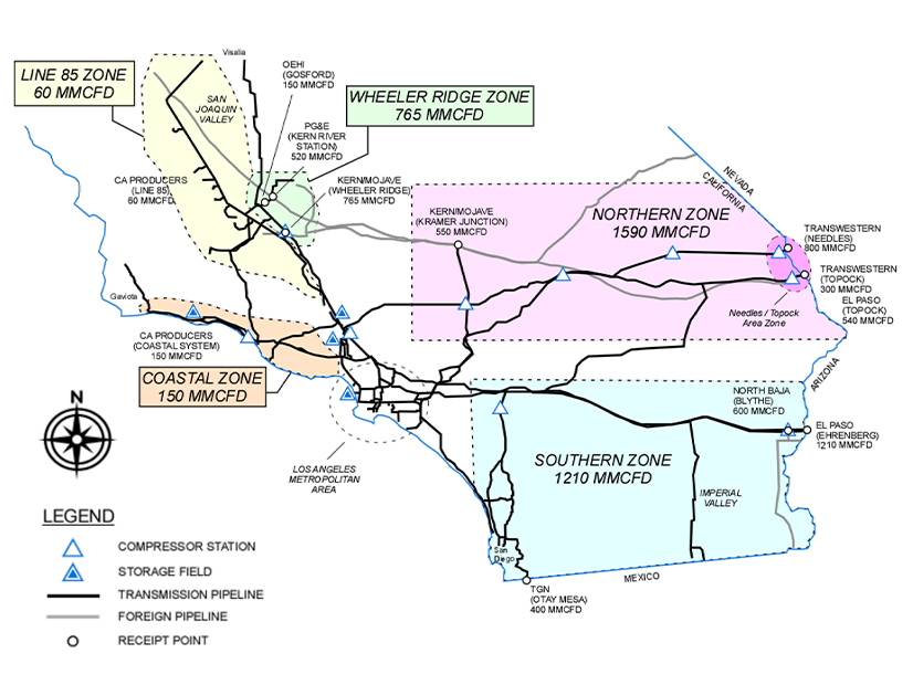The Southern California Gas transmission system serves a vast area of Southern and Central California.