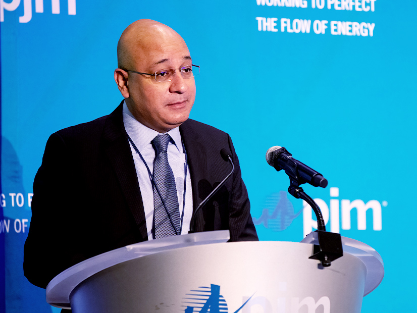 PJM President and CEO Manu Asthana introduced the speakers on two panels addressing the clean energy transition during the RTO's General Session on Oct. 25.