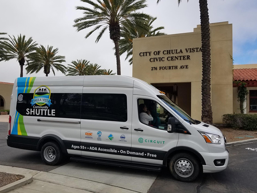 The City of Chula Vista...s all-electric community shuttle is one of the projects funded by California's Clean Mobility Options program. A new round of funding opens on Nov. 2.