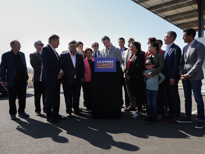 Lawmakers joined Newsom at a bill signing in Vallejo, Calif., on Friday.