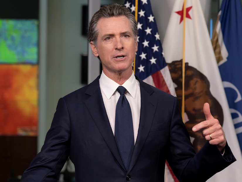 Newsom delivered his remarks via live streaming platforms Wednesday.