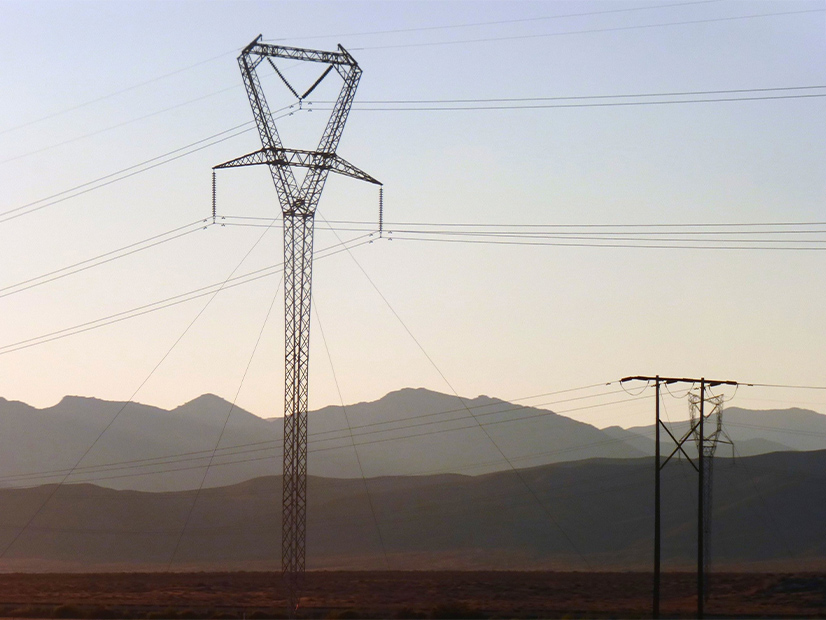 A transmission tower in Nevada