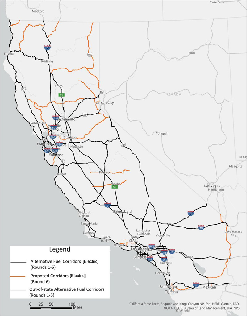 EV charging station in Oregon.