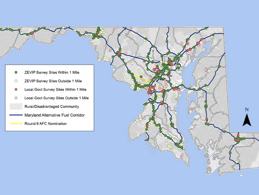Maryland has identified 502 potential sites across the state for federally funded 150 kW DC fast chargers to be installed.