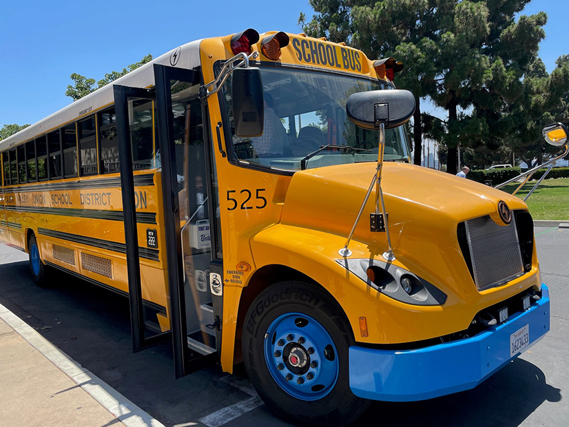 <span style="color: rgb(36, 36, 36); letter-spacing: normal; orphans: 2; text-align: start; white-space: normal; widows: 2; word-spacing: 0px; display: inline !important; float: none;">One of the electric school buses to be used in the V2G project was on display at the NARUC Summer Policy Summit in San Diego on July 18.</span>