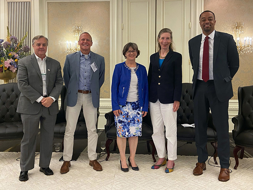 D.C. Public Service Commission Chair Emile C. Thompson (right) spoke at the Mid-Atlantic Conference of Regulatory Utilities Commissioners (MACRUC) Annual Education Conference in June with (from left) Larry Gasteiger, executive director, WIRES; Michael Richard, Maryland Public Service commissioner; Suzanne Glatz, director of strategic initiatives and interregional planning for PJM, and Barbara Tyran, director of the Macro Grid Initiative for the American Council on Renewable Energy (ACORE).