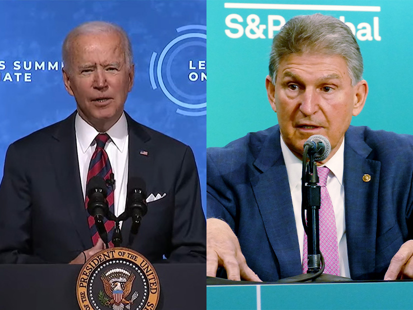 President Biden (left) and Sen. Joe Manchin (D-WVa.)