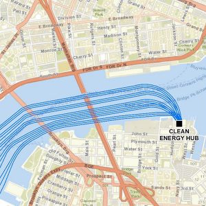 NEETNY claims that standard industry cable spacing would likely allow a maximum of five cables in the approximately 650-foot wide part of the East River near the Manhattan Bridge.