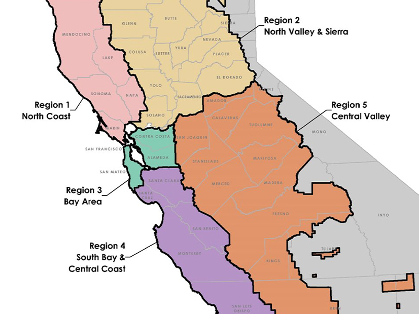 PG&E's five new regions cover more than 40% of California. 
