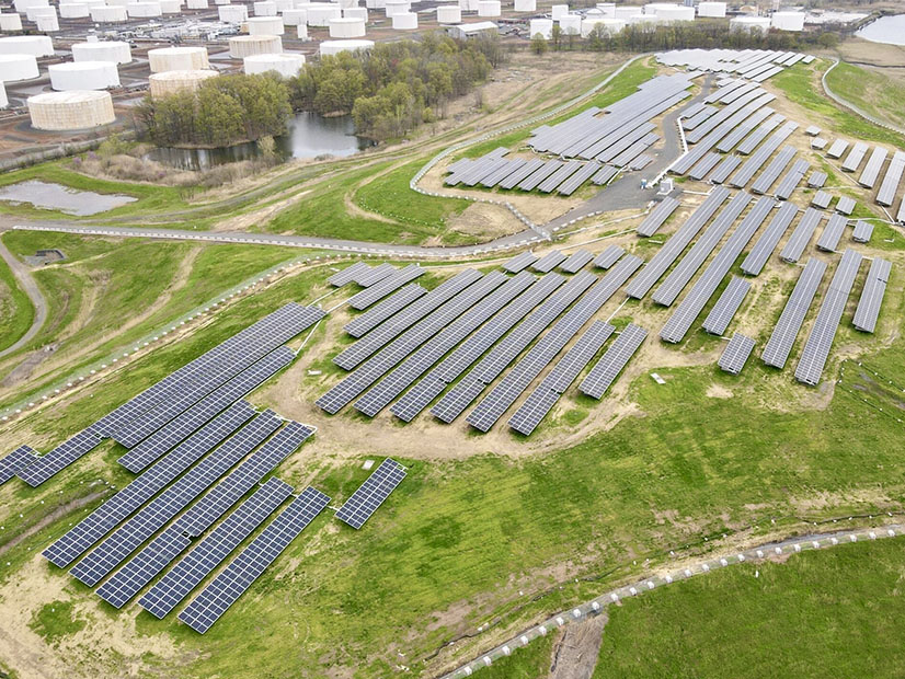 Navisun's 4.5-MW Linden Hawk Rise community solar project, located on a former landfill site in Linden, N.J.