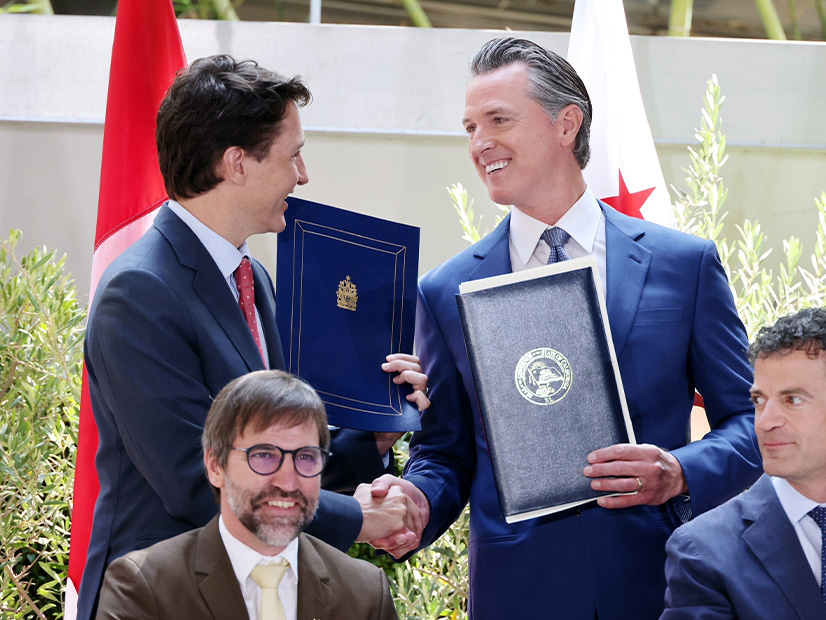 Meeting at the Summit of the Americas, Canada Prime Minister Justin Trudeau and California Gov. Gavin Newsom signed an agreement committing their respective governments to closer cooperation on climate issues.