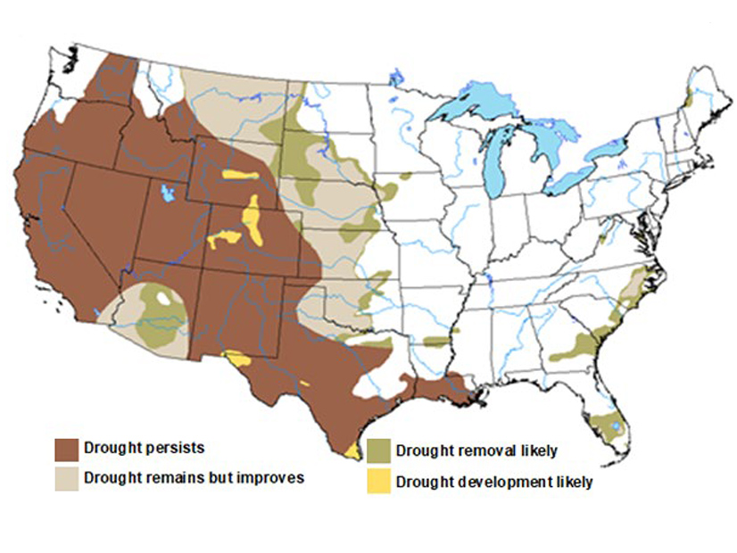 Severe and extreme drought conditions across the Western U.S.
