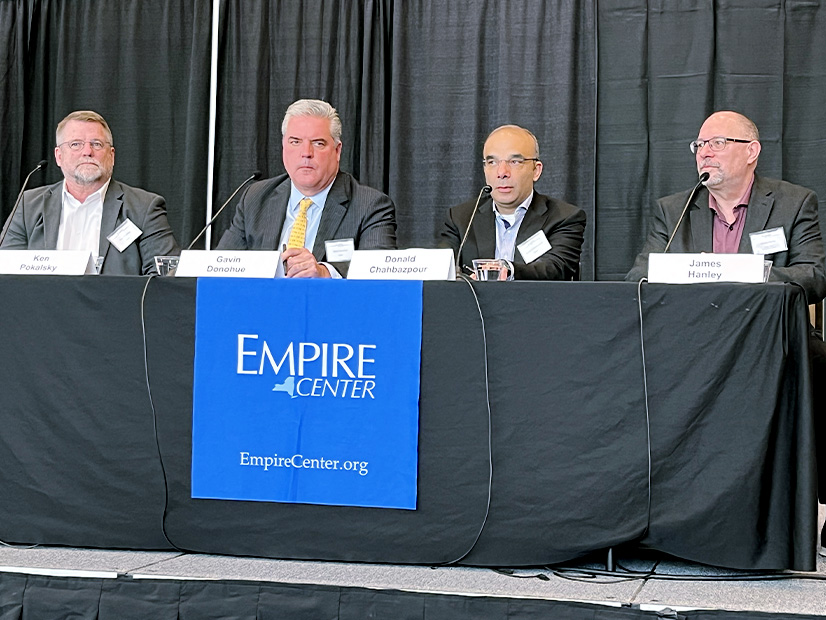 Left to right: Ken Pokalsky, Business Council of New York; IPPNY CEO Gavin Donohue; Donald Chahbazpour, National Grid; and James Hanley, Empire Center for Public Policy.
