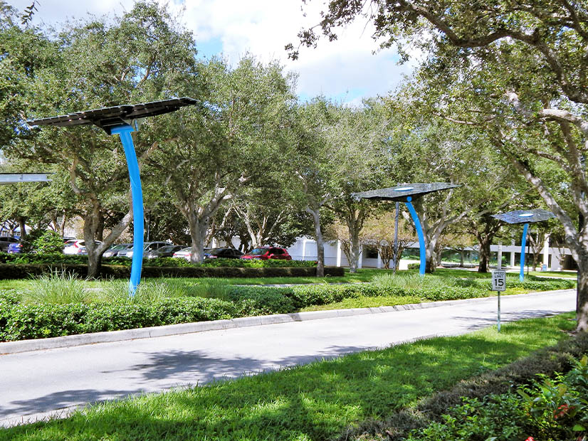 Solar panels at NextEra Energy's corporate HQ in Juno Beach, Fla.