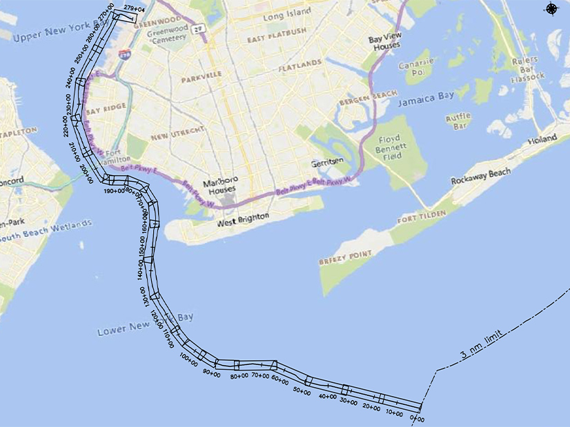 The EW1 submarine export cables will extend from the shoreline either directly to the cable terminations or to a vault within the onshore substation.