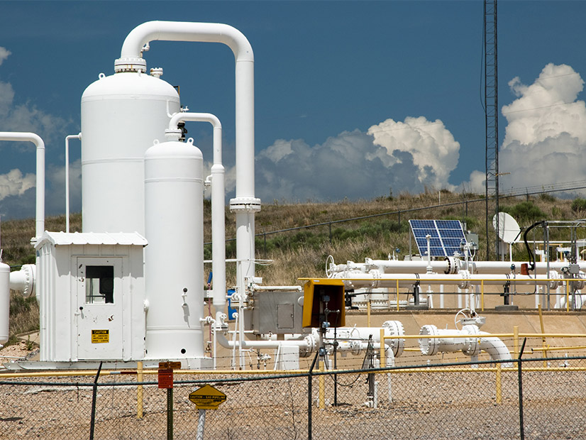 Kinder Morgan's Andrew Swinick says natural gas producers are increasingly seeking third-party certification for their supply to minimize emissions along the gas value chain, such as with compressor stations like this one.