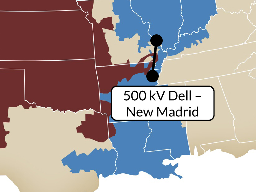 Associated Electric Cooperative Inc.'s 500-kV Dell-New Madrid line, which supplies MISO's 1,000-MW contract path