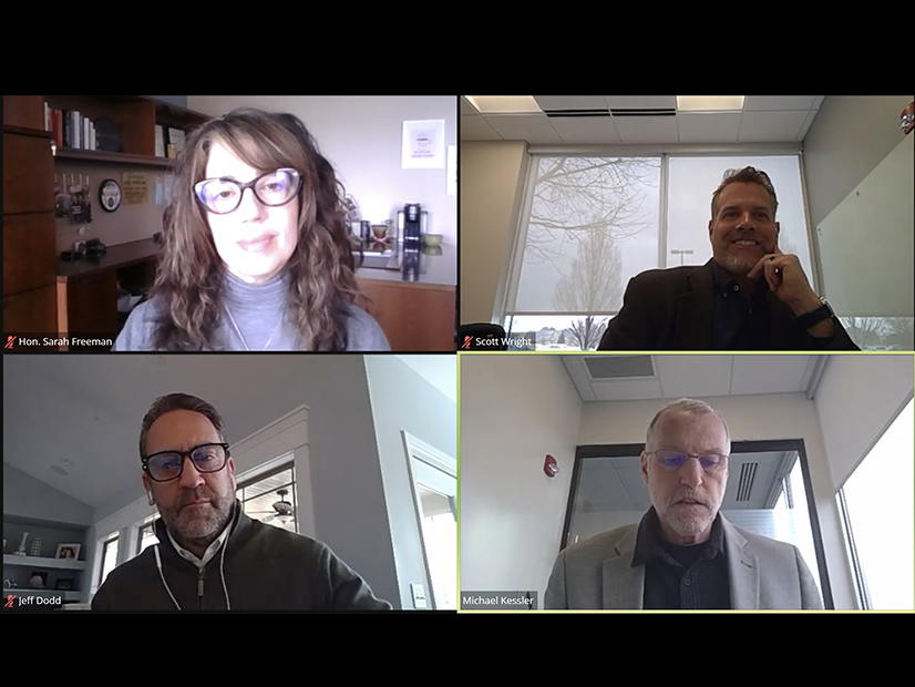 EBA Midwestern reliability panel clockwise from left: IURC's Sarah Freeman, MISO's Scott Wright, Ameren's Jeff Dodd and MISO's Michael Kessler