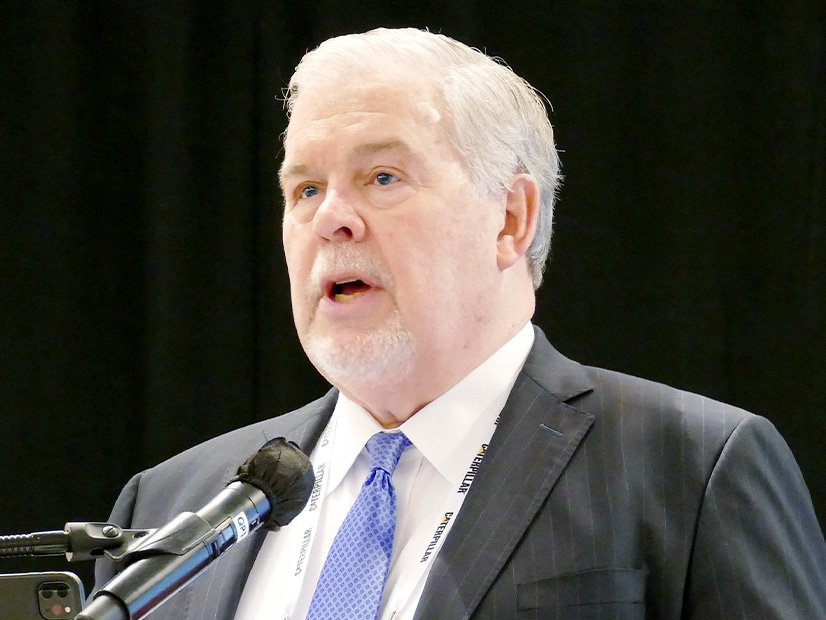 Chuck Gibbs, one of several attorneys representing clients in the Brazos Electric Cooperative's bankruptcy case, addresses the Infocast ERCOT Market Summit.