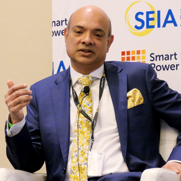 Solar panels in the snow in Shirley, Mass.
