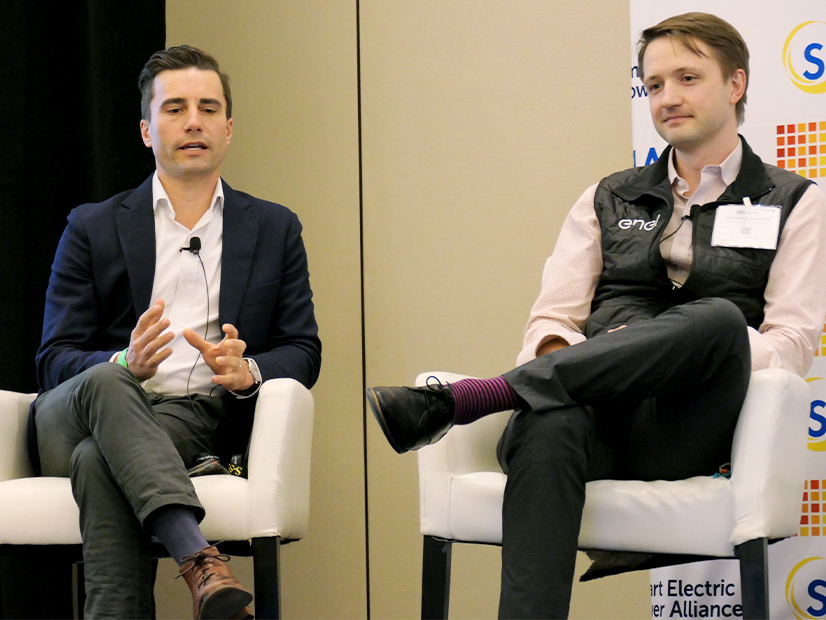 Chris Rauscher, left, and Michael Macrae expressed frustration with ISO-NE's Order 2222 compliance filing this week.