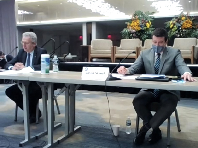 FERC Chair Richard Glick (left) and Maryland PSC Chair Jason Stanek chair the task force's meeting.