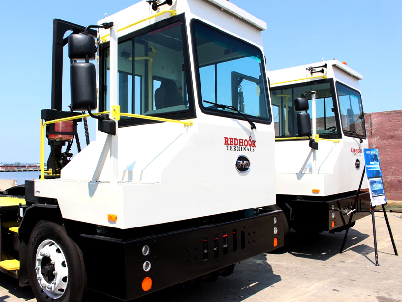 These electric cargo-handling yard tractors went into service at the Port of New York and New Jersey in August 2021.