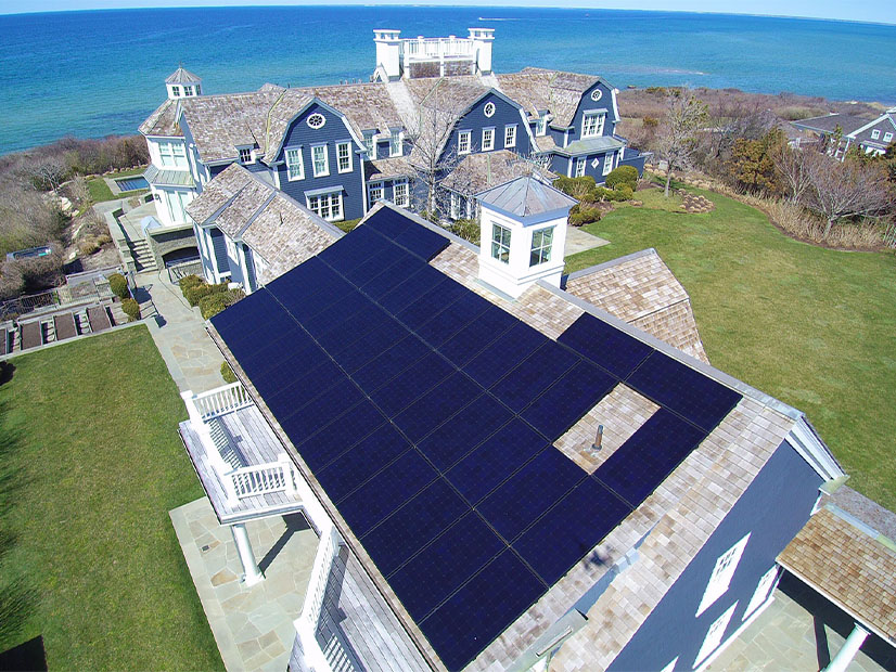 A solar installation on a house in Dennis, Mass.