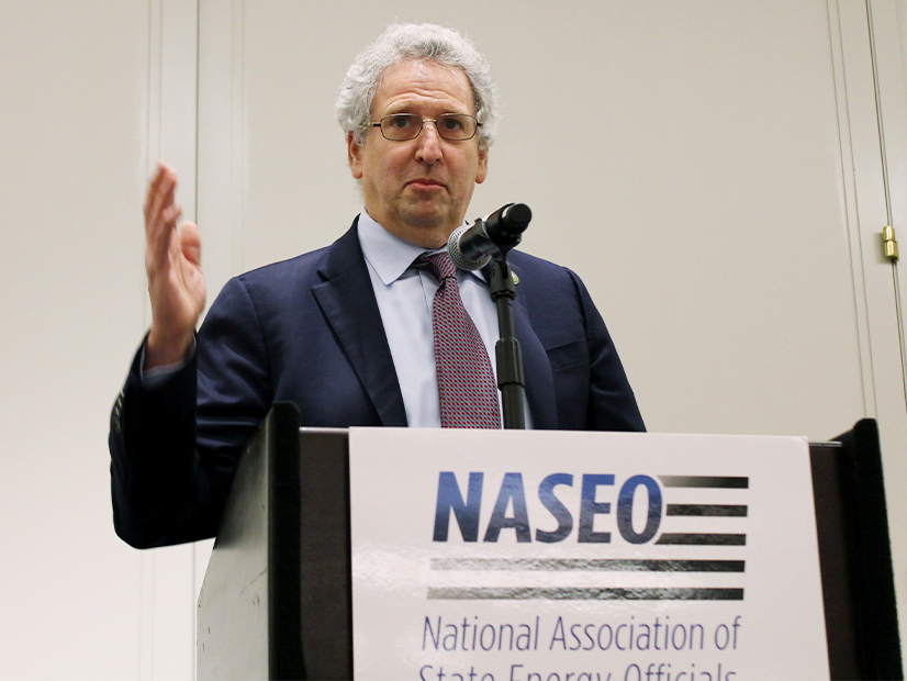 FERC Chair Richard Glick speaks at NASEO's annual conference at the Fairmont hotel in D.C. on Feb. 9.