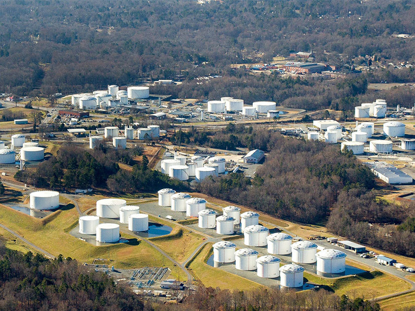 A tank farm operated by Colonial Pipeline. Last May's ransomware attack on the company led to the shutdown of its entire 5,500 miles of pipe that supplies nearly half of the U.S. East Coast with gasoline, diesel, jet fuel and other petroleum products.