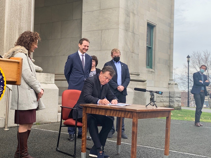 Connecticut Gov. Ned Lamont signs an executive order in mid-December calling on lead state agencies to work on climate-related initiatives.
