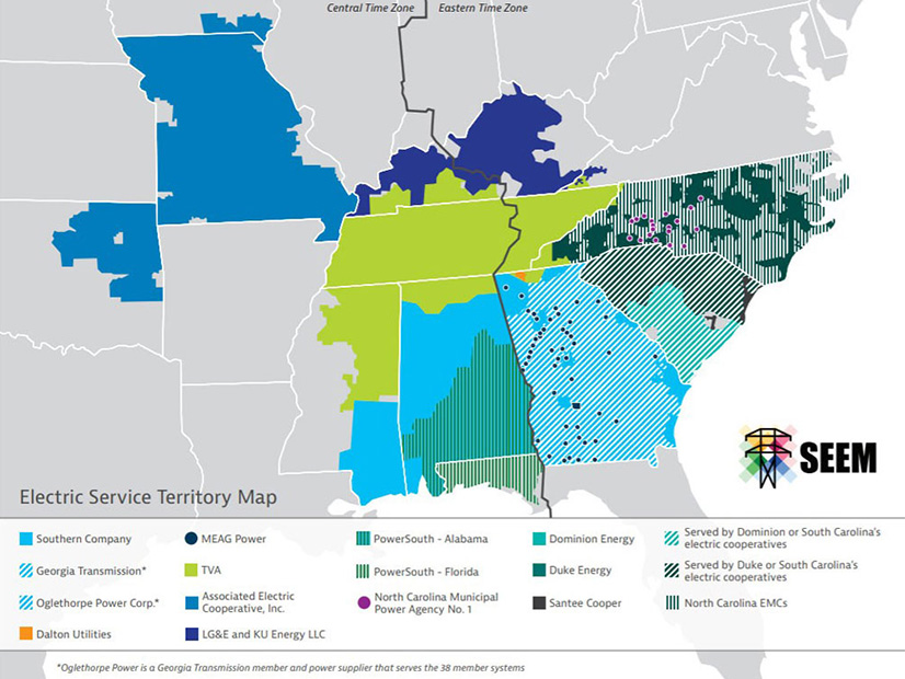 <p>Map of Southeast Energy Exchange Market's footprint</p>